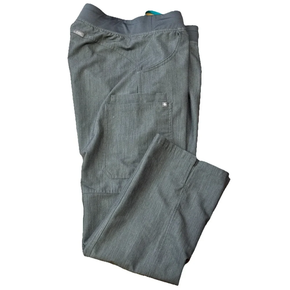 Figs‎ Womens L Kade Cargo Scrub Pants Gray Stretch Technical Collection Medical